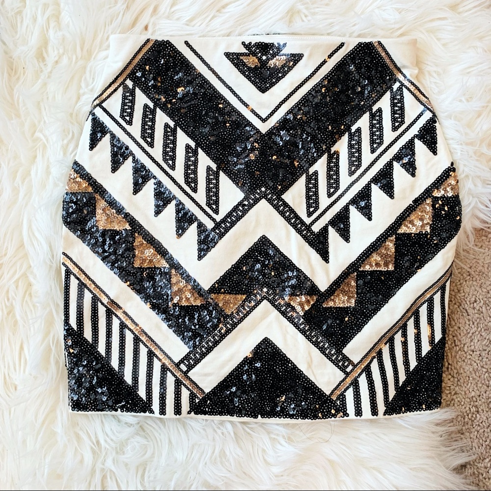 NWOT Express Sequin Mini Skirt XXS